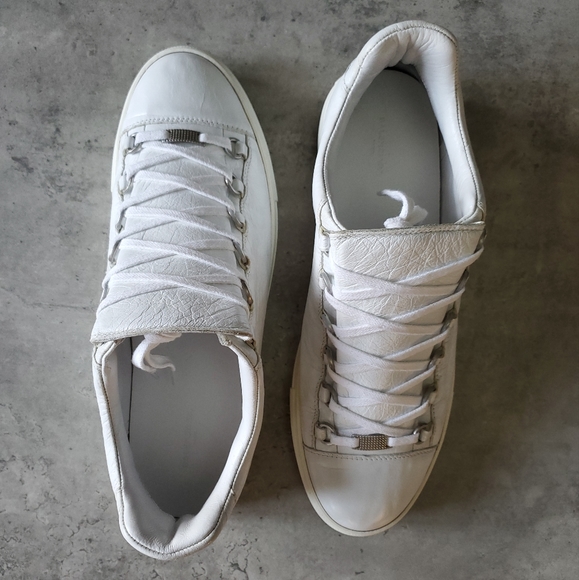 *SOLD* Balenciaga Arena Low in White Crinkle Leather Sz 44. - Picture 8 of 9